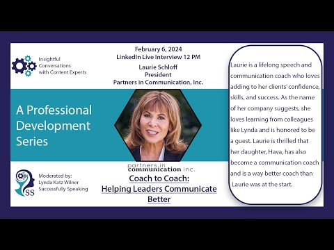 Laurie Schloff: President, Partners in Communication, Inc. - YouTube