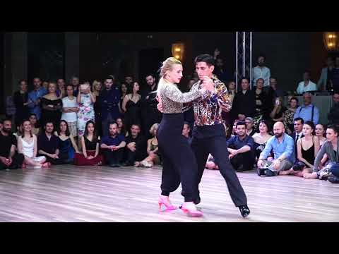  Sara Grdan  and  Ivan Terrazas  are  dancing  to  the  milonga  "  Milonga De Mis Amores  "  by  Juan D'Arienzo  at  TanGO TO Istanbul  in  2020