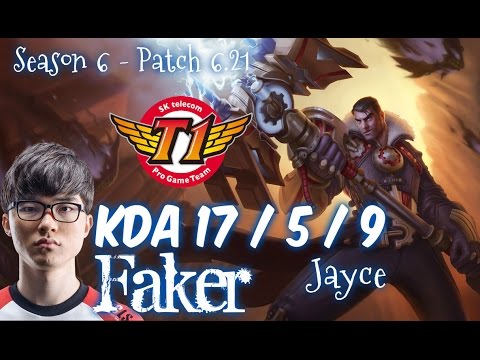 SKT T1 Faker JAYCE vs TRUNDLE Top - Patch 6.21 NA Ranked