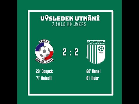 FK SK Bosonohy : FC Dosta Bystrc - Kníničky 2:2 (1:0)