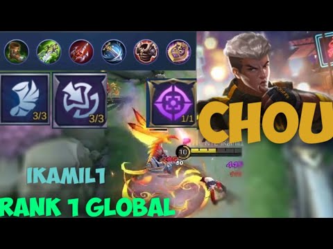 Solo Offlaner Chou Full Damage Build! - Top 1 Global Chou By ikamil1 - MLBB #11
