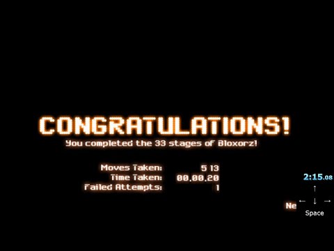 Bloxorz Any% 33 Levels 2:15.066