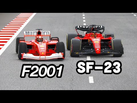 Ferrari F1 2023 SF-23 vs Ferrari F1 2001 Micheal Schumacher - Azerbaijan Grand Prix Baku
