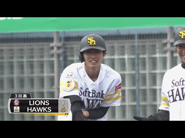 【3回裏】ホークス・周東 2打席連続となるタイムリーヒットで猛アピール!! 2020/2/27 H-L