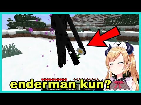 Hololive Cut - Yuzuki Choco Got Surprised When Enderman Bring Her A Flower | Minecraft [Hololive/Eng Sub]