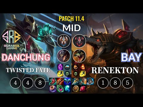 SRB Danchung Twisted Fate vs Bay Renekton Mid - KR Patch 11.4