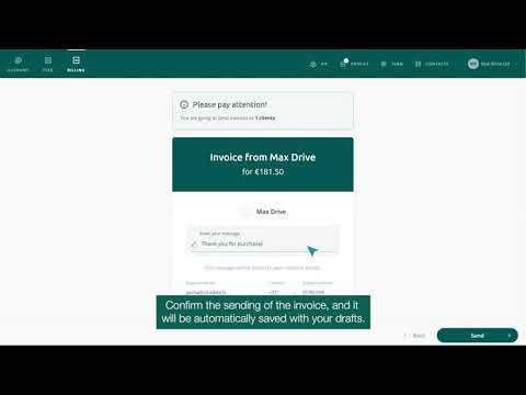 Billing section. How to create and send invoices?
