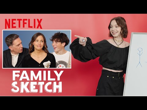 Thumbnail of the video: Jennifer Garner, Ed Helms, Emma Myers & Brady Noon Play Family Sketch