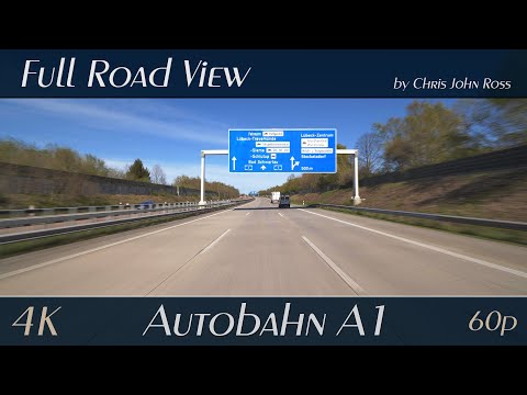 Autobahn (A1), Germany: Kreuz Lübeck - Lübeck-Moisling - Lübeck-Zentrum - "Corona Emptiness II" - 4K