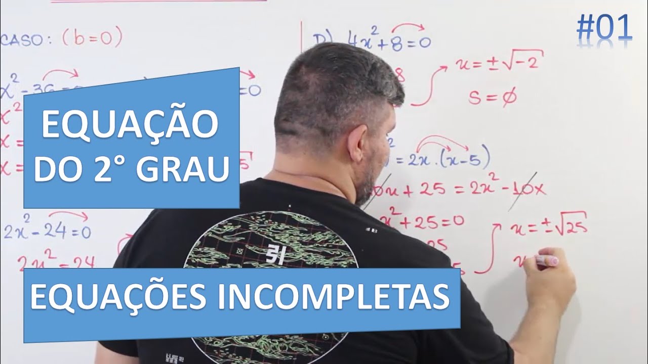📊 Definição de Equação do 2° Grau e Resolução de Equações Incompletas 🔷 Com vários exemplos! #01
