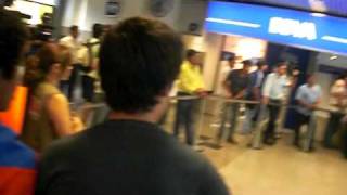 Recibimiento en el aeropuerto al ciclon!!