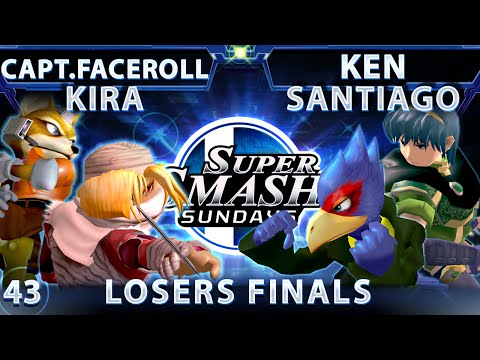 SSS 43 - Captain Faceroll & Kira (Red) Vs. Ken & Santiago (Green) SSBM Losers Finals - Smash Melee