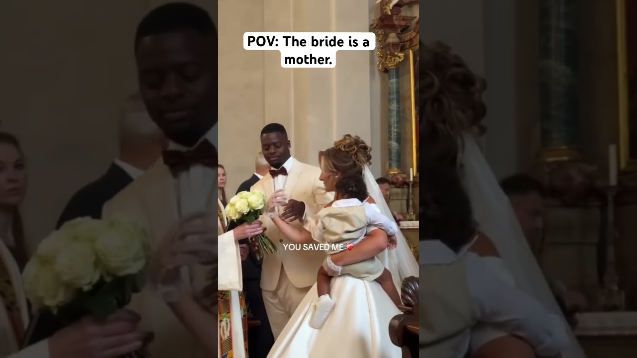 POV: The bride is a mother who couldn’t resist her son#youtubeshorts #wedding #bride #weddingday