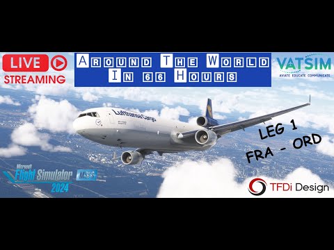 FS24 | Around The World In 66 Hours Leg 1 | Frankfurt FRA ✈ ORD Chicago | TFDi MD-11F | VATSIM