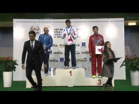 Podium and Interview with Nazar LOUGINETS (RUS) - ISSF World Cup Final 2014, Gabala (AZE)