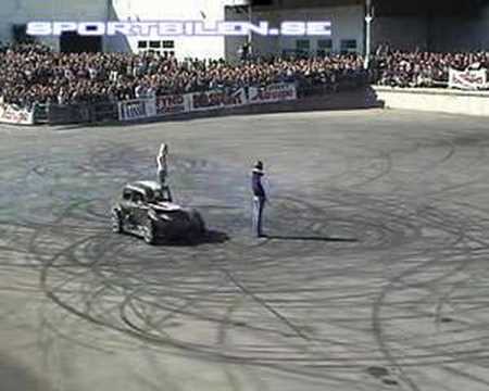 Stuntman Terry Grant in a donut show