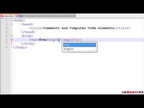 Html Tutorials 6 Comments And Computer Code Elements