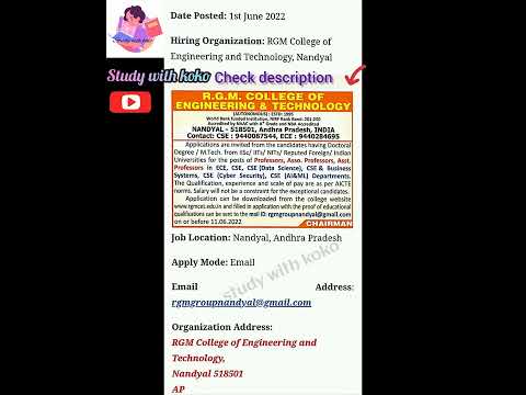 faculty recruitment,RGM college of engineering and technology,AP#shorts#viral #short#studywithkoko
