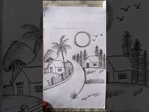 5 Technic easy nature drawing with pencil #drawing #art #shorts #drawingsayantan #nature