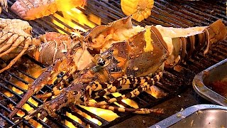 Amazing Huge Lobster - Shrimp, Fish, Prawn, Oyster, Squid SeaFoods Grilled | Koh Samui Street Food
