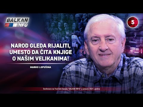 INTERVJU: Marko Lopušina - Narod gleda rijaliti, umesto da čitamo o našim velikanima! (11.1.2021)