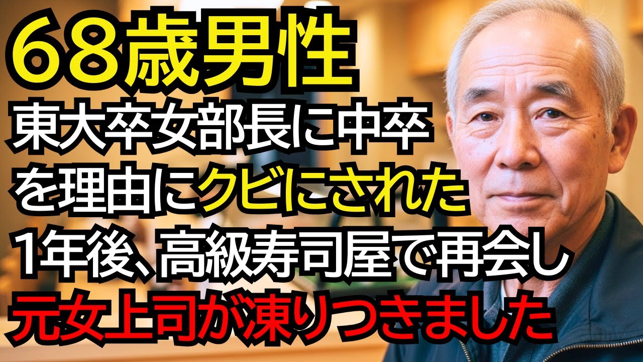 東大卒・一流企業女部長に見下され、クビにされた中卒のおじいさん──「あなたの会社潰すね」と1年後高級寿司屋で再会し、元女上司が凍りつきました