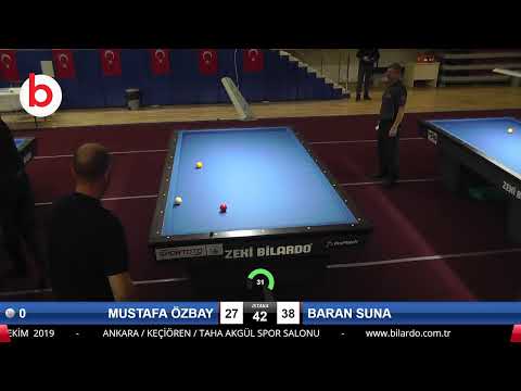 MUSTAFA ÖZBAY & BARAN SUNA Bilardo Maçı - 2019 TÜRKİYE KUPASI 2.ETAP ERKEKLER-4.TUR