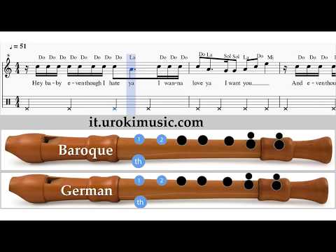 Lezioni di Flauto Dolce Ariana Grande problem Melodia Tutorial Spartito Imparare Insegnante Metodi P