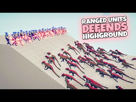 EVERY RANGED UNIT DEFEND HIGH GROUND VS RAPTORS | TABS GAMEPLAY