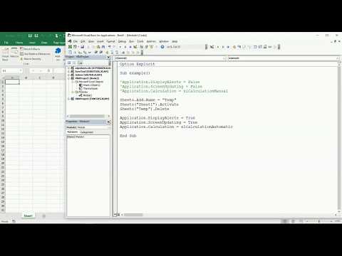 41 ENG VBA Excel   Speed up the code execution by disabling some options while the code is running