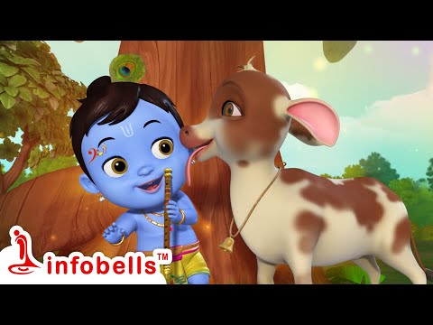 कृष्ण कृष्ण छोटे कृष्ण - Little Krishna | Hindi Rhymes for Children | Infobells