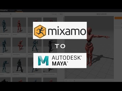 Import mixamo animation clips to your 3d character model in maya || Mixamo animations to 3d mesh