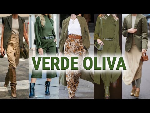 VERDE OLIVA /OUTFITS en un COLOR de Moda 2024/ 2024 otoño invierno