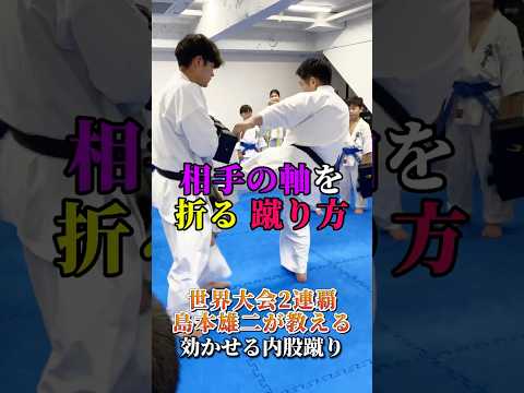 【一撃崩す】効かせる内股蹴り　#島本道場 #空手 #蹴り技　#karate #格闘技 #コンビネーション