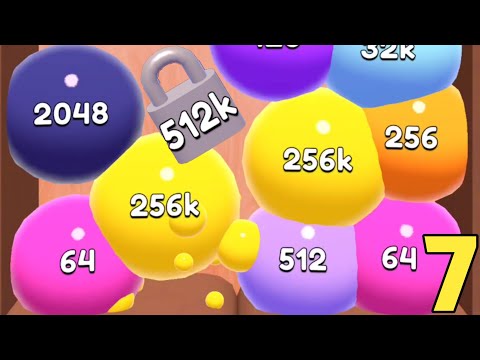Jelly Balls - 2048 Merge 3d Unlock 512k - All Max Levels 13 Android iOS, Gameplay Walkthrough Part 7