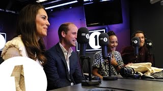 The Duke and Duchess of Cambridge surprise Radio 1's Adele Roberts