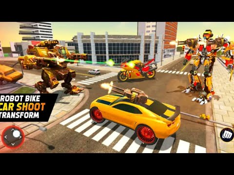Flying Helicopter Robot Car Transform Shooting War Gameplay