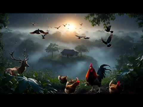 Nature forest birds view sunrise # village life 