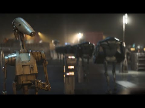 The Mandalorian and Bo-Katan meet Battle Droids - The Mandalorian Season 3 Episode 6