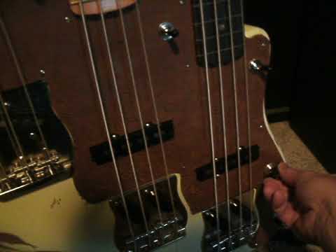 Rhoads Music Triple neck Chris Squire WAL copy cream finish, immitation leather pickguard. image 10