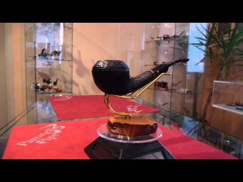 Brand new briar pipe PARONELLI rhodesian 9mm handmade sandblast black -  181761982834