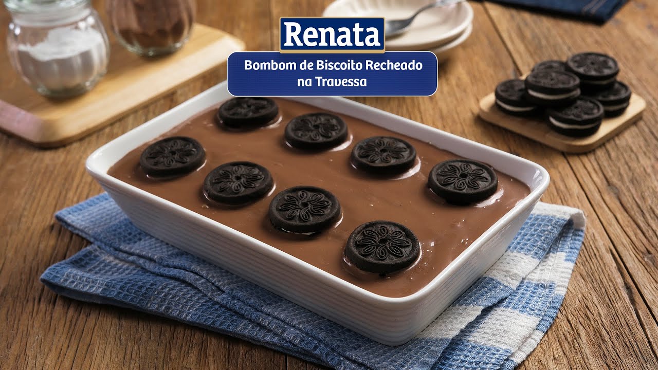 Bombom de Biscoito Recheado na Travessa