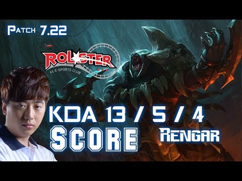 KT Score RENGAR vs SHYVANA Jungle - Patch 7.22 KR Ranked