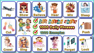 1000 Phrases Action Verbs | 200 Action Verbs in English with 1000 Examples | 1000 Daily Phrases…