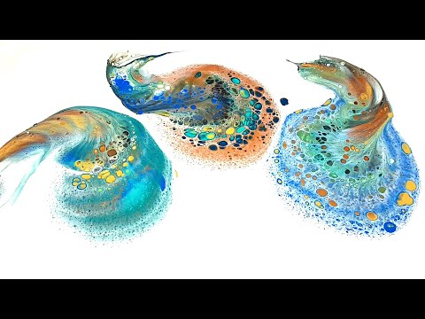 #40 TRIPLE OPEN CUP - Acrylic Pouring Techniques on Big Canvas