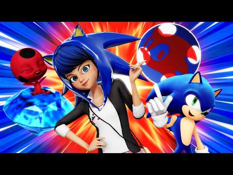[Miraculous Ladybug] Sonic x Marinette transformation (SonicBug) 🦔🐞🔵🔴