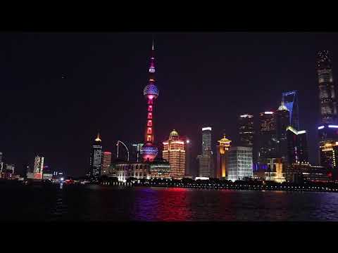 шанхай 2017 небоскребы ночью на набережной shanghai night light skyscrapers