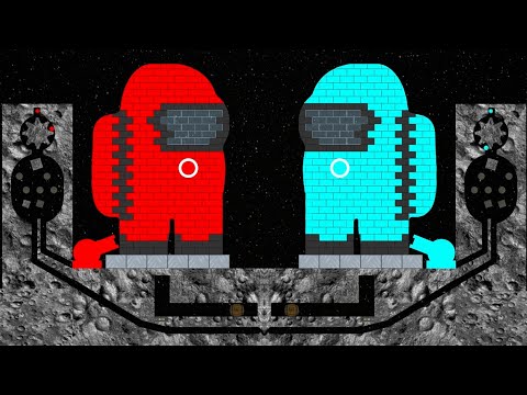 Among Us Castle Destruction 8 - Marble Race in Algodoo