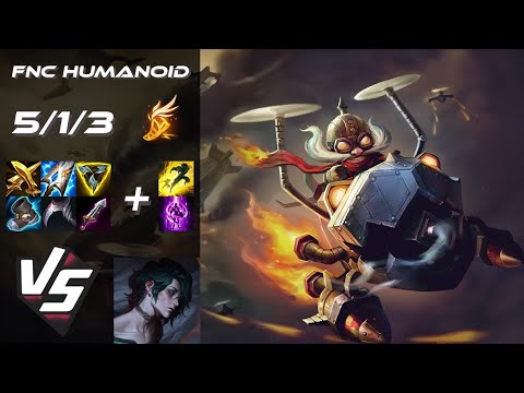 Fnatic Humanoid MID Corki vs Hwei - EU Challenger Patch 14.14