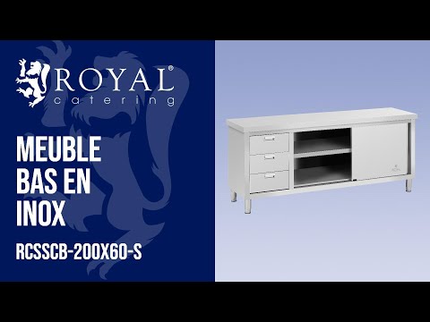 Vidéo - Meuble bas inox - ECO - 200 x 60 cm - 600 kg - Royal Catering
